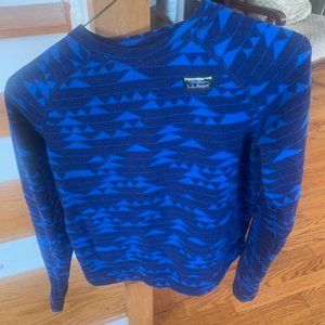 LL Bean Blue Fleece Shirt; Size 10-12
